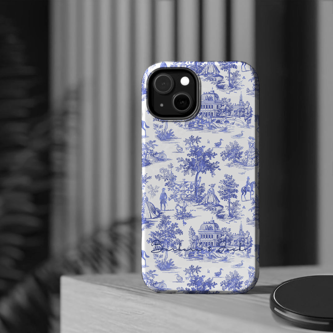 Magsafe French Toile Personalized Initial Custom Gift Cute Phone Cases for Iphone 16 Pro Max | iPhone 15, Pro Max Case, Iphone 14, 13, 12, 11, 10 - Studio40ParkLane