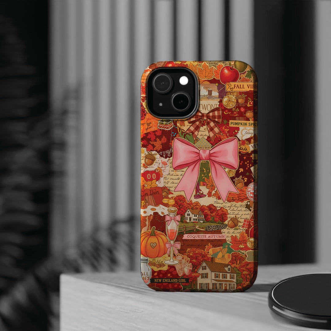 New England Fall Coquette Collage Tough Magsafe Cute Phone Cases for Iphone | iPhone 15 Pro Max Case, Iphone 14, Iphone 14 13 12 11 10 9 8 7 - Studio40ParkLane