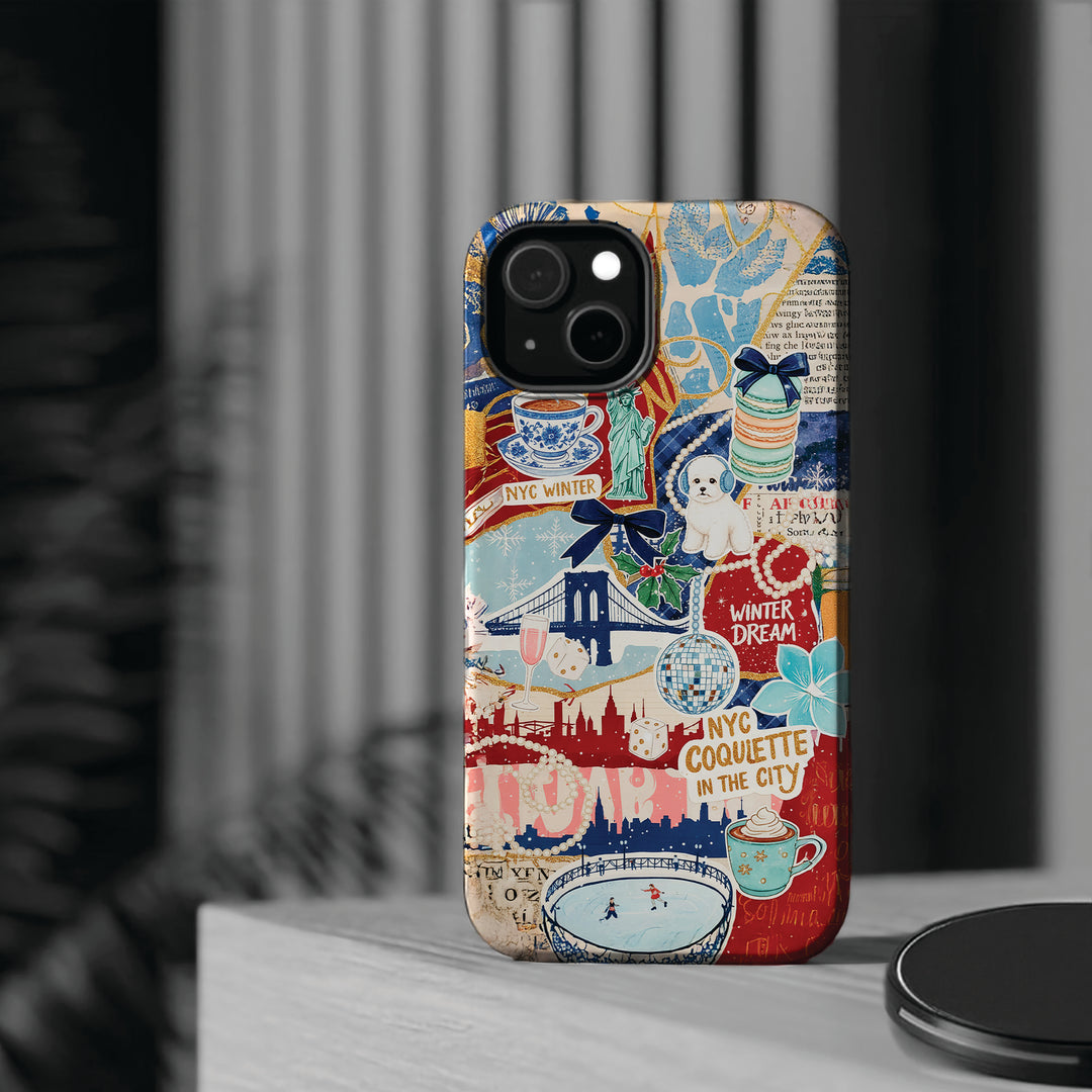 New York Winter Coquette Collage Tough Magsafe Cute Phone Cases for Iphone | iPhone 17 Pro Max Case, Iphone 16, Iphone 15 14 13 12 11 10 9 - Studio40ParkLane
