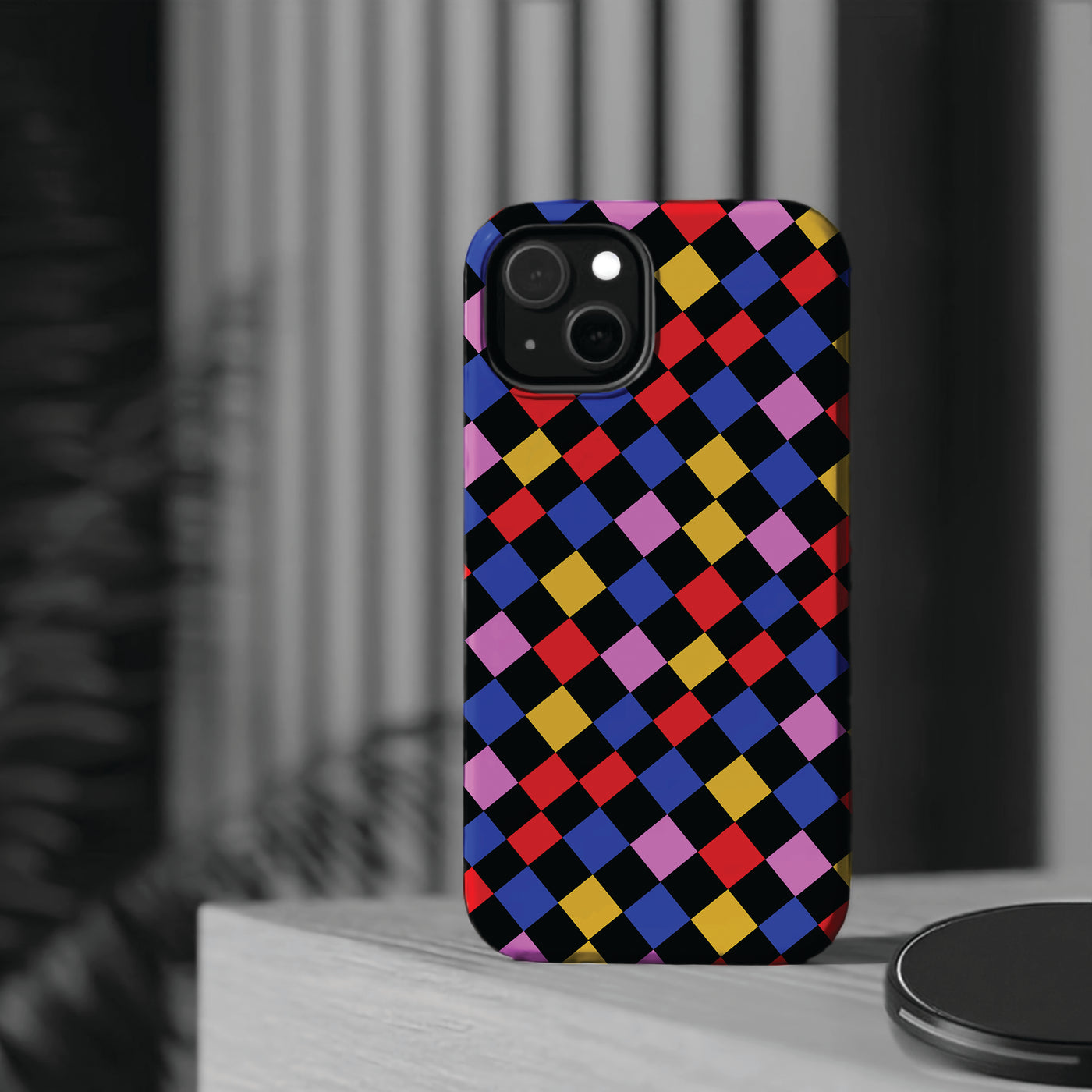 Aesthetic Colorful Checkerboard Tough Magsafe Phone Case - For iPhone 17 Pro Max iPhone 16 Pro iPhone 15 Iphone 14 Plus 13 Pro 12 11 Gift - Studio40ParkLane