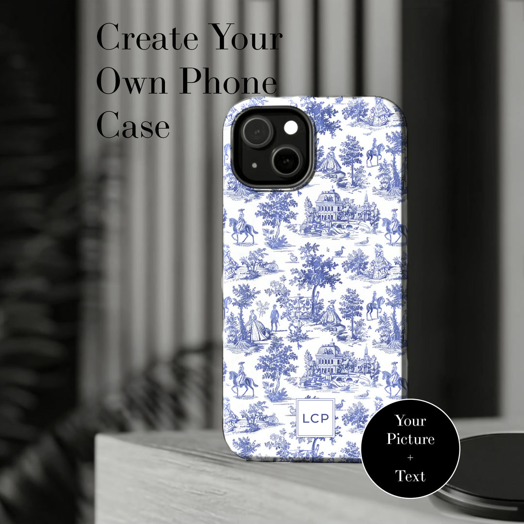 Custom Personalized French Toile Magsafe Phone Case for Iphone 18 - iPhone 17 Pro Max Air Plus 15 14 13 12 11, Samsung Galaxy Phone Cases - Studio40ParkLane