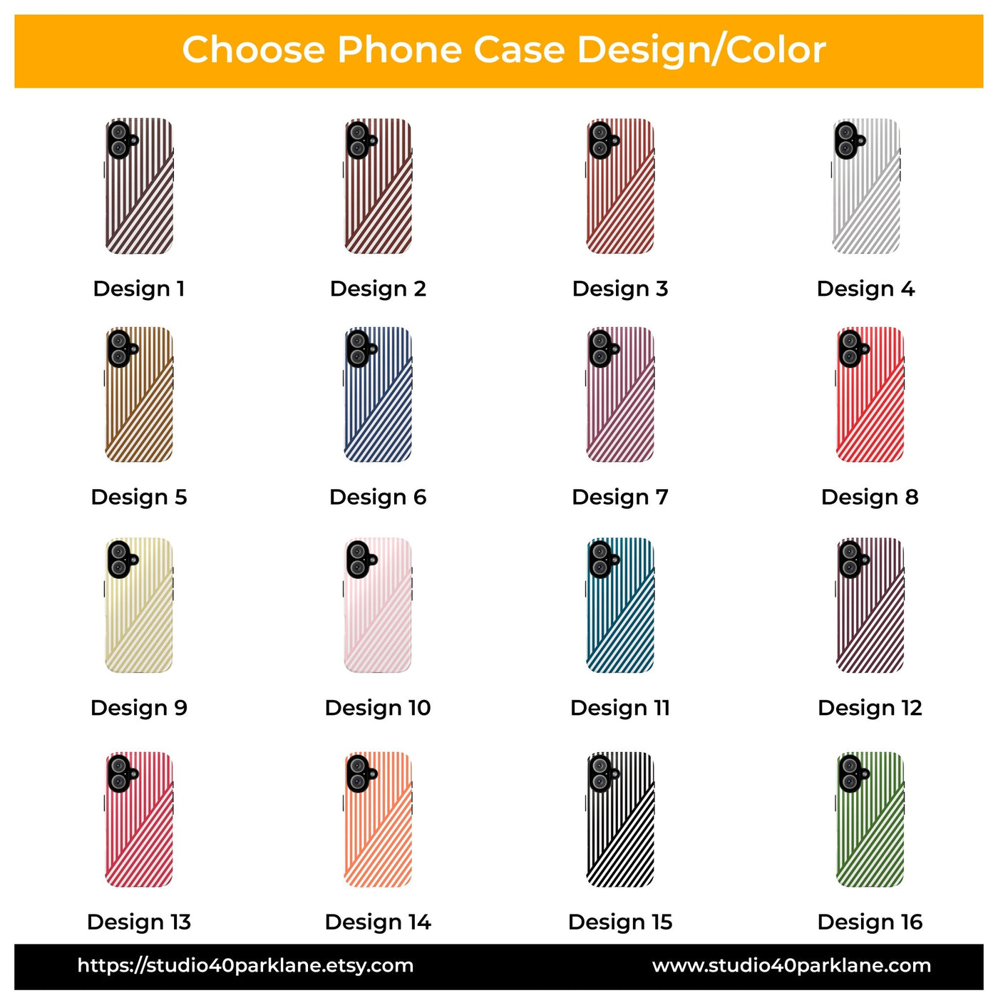 Custom Personalized Tough Phone Case - Aesthetic Stripes - For iPhone 17 Pro Max iPhone 16 Pro iPhone 15 Iphone 14 Iphone 13 Plus 13 12 11 - Studio40ParkLane