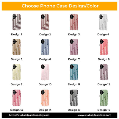 Custom Personalized Tough Phone Case - Aesthetic Stripes - For iPhone 17 Pro Max iPhone 16 Pro iPhone 15 Iphone 14 Iphone 13 Plus 13 12 11 - Studio40ParkLane