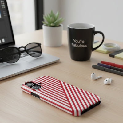 Aesthetic Winterberry Red Stripes Cute Phone Case Sleek Snap - For iPhone 17 Pro Max iPhone 16 Pro iPhone 15 Iphone 14 Plus 13 Pro 12 11 10 Gift - Studio40ParkLane