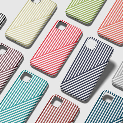 Custom Personalized Tough Phone Case - Aesthetic Stripes - For iPhone 17 Pro Max iPhone 16 Pro iPhone 15 Iphone 14 Iphone 13 Plus 13 12 11 - Studio40ParkLane