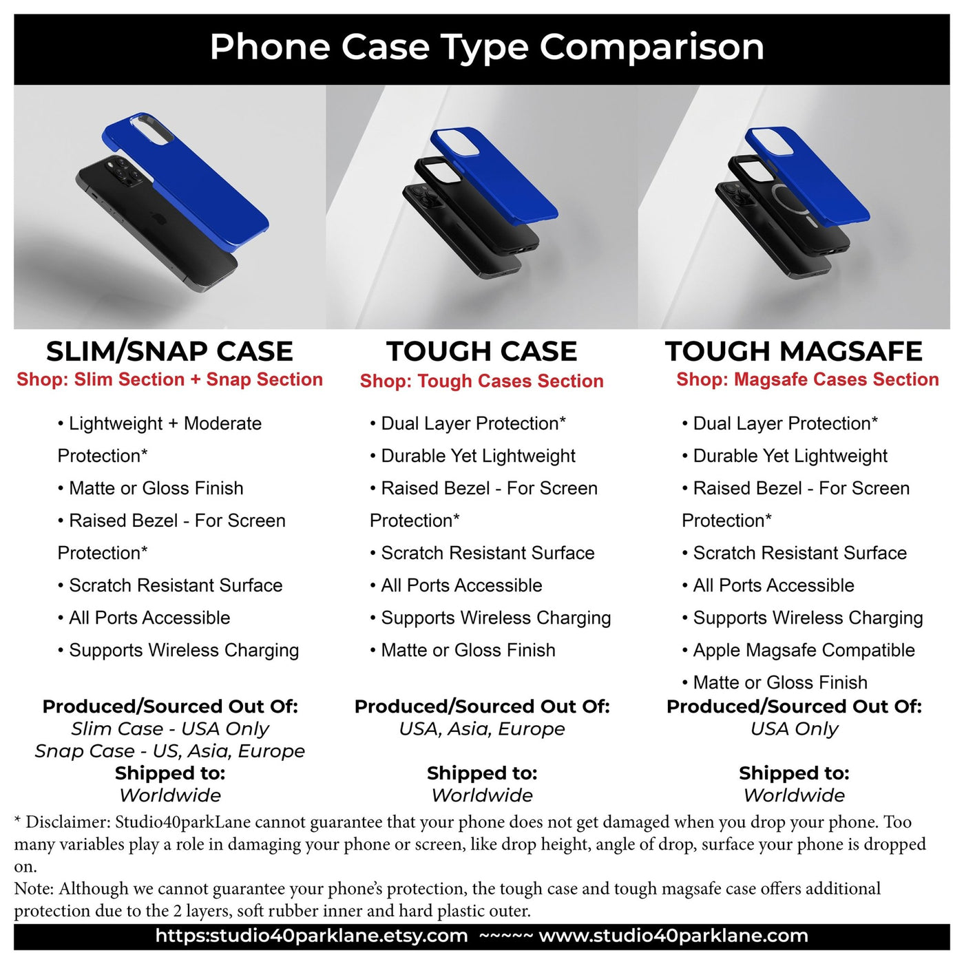 Tough Premium Winterberry Stripes Phone Case Gift for Her - For Apple iPhone 16 Pro Max 16e iPhone 15 Pro iPhone Iphone 14 Plus 13 Pro 12 SE XR - Studio40ParkLane