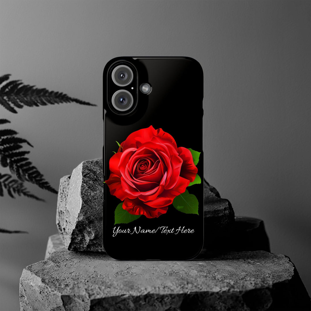Slim Custom Personalized Red Rose Flowers Gift for Her Cute Phone Cases for Iphone 16 Pro Max | iPhone 15 Case | iPhone 15 Pro Max Case, Iphone 14, Iphone 14 Pro Max, Iphone 13 12 11 8 7 - Studio40ParkLane