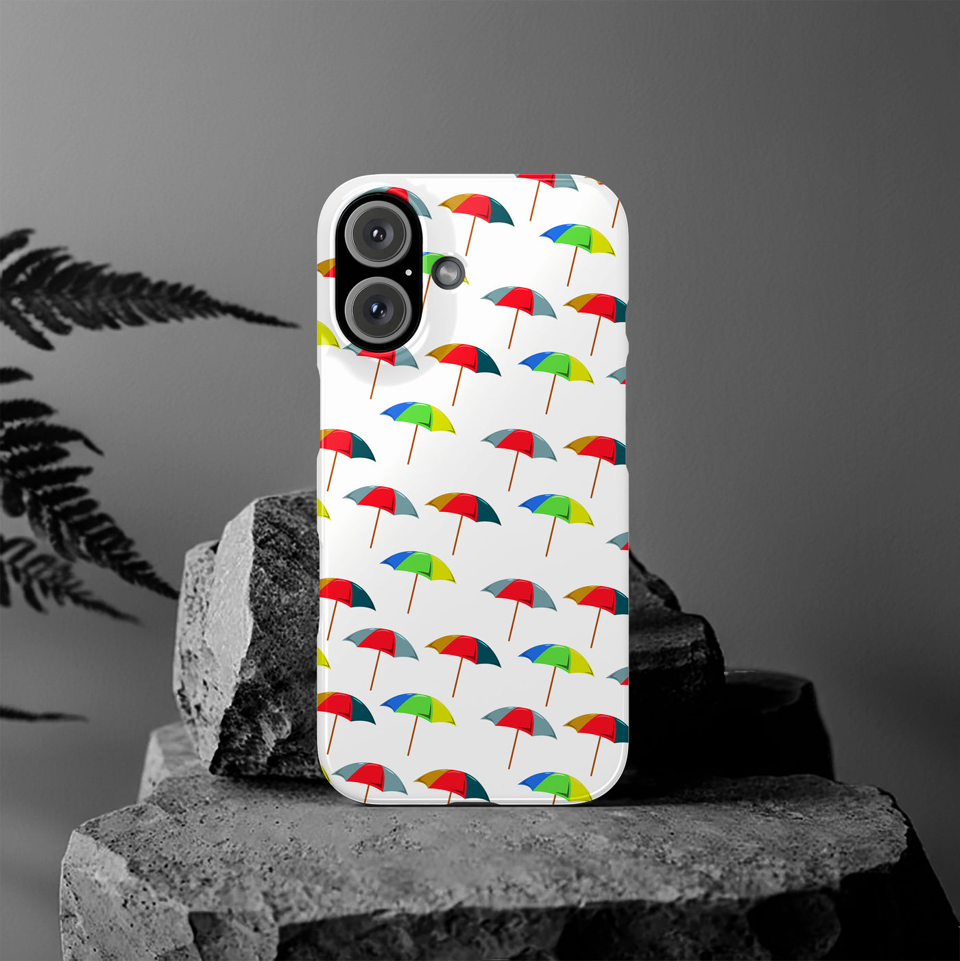 Slim Cute Phone Cases for Iphone - | iPhone 15 Case | iPhone 15 Pro Max Case, Iphone 14 Case, Iphone 14 Pro Max, Iphone 13, Colorful Beach Parasol