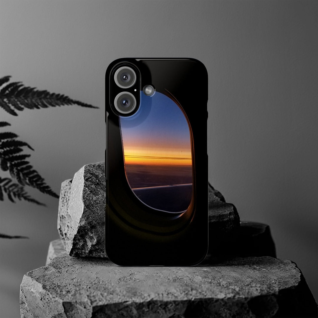 Slim Cute Phone Cases for Iphone - | iPhone 15 Case | iPhone 15 Pro Max Case, Iphone 14 Case, Iphone 14 Pro Max, Iphone 13, Airplane Window Sunset - Studio40ParkLane