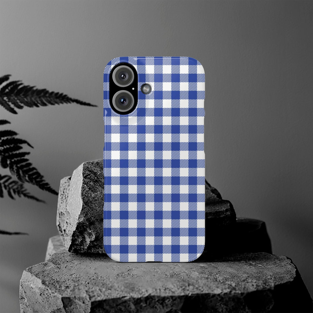 Slim Blue Gingham Gift for Her Cute Phone Cases for Iphone 16 Pro Max | iPhone 15 Case | iPhone 15 Pro Max Case, Iphone 14, 13, 12, 11, 10, 8, 7 - Studio40ParkLane