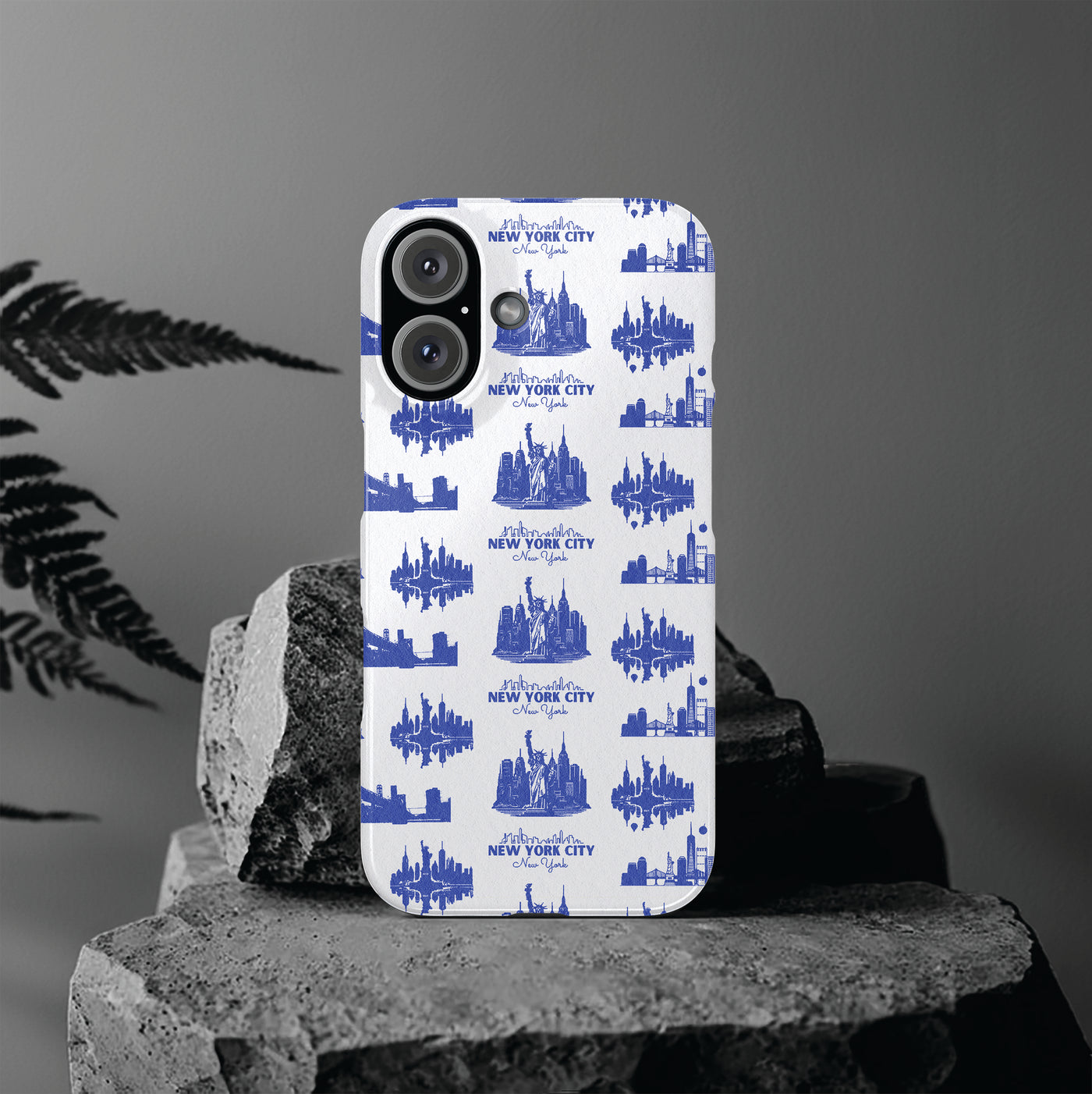 Slim New York Skyline Blue Collage Coquette Gift for Her Cute Phone Cases for Iphone 16 Pro Max | iPhone 15 Case | iPhone 15 Pro Max Case, Iphone 14, Iphone 14 Pro Max, Iphone 13 12 11 8 7