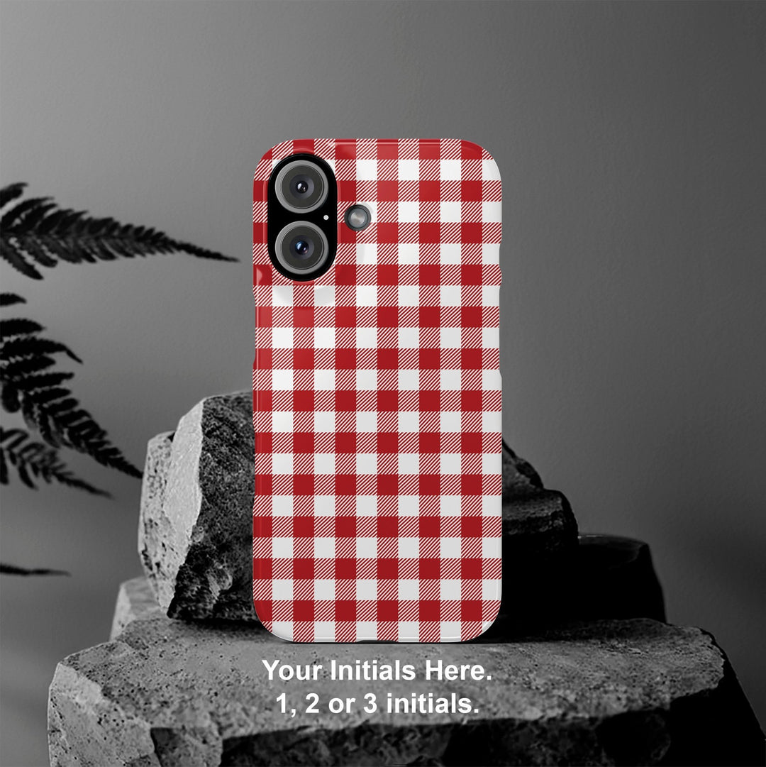 Slim Red Gingham Gift for Her Cute Phone Cases for Iphone 16 Pro Max | iPhone 15 Case | iPhone 15 Pro Max Case, Iphone 14, 13, 12, 11, 10, 8, 7 - Studio40ParkLane