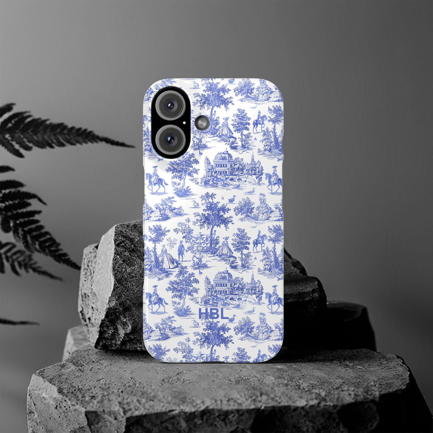 Slim Personalized Slim Blue Vintage French Toile Cute Phone Cases for Iphone 16 Pro Max | iPhone 15 Case | iPhone 15 Pro Max Case, Iphone 14, Iphone 14 Pro Max, Iphone 13 12 11 8 7