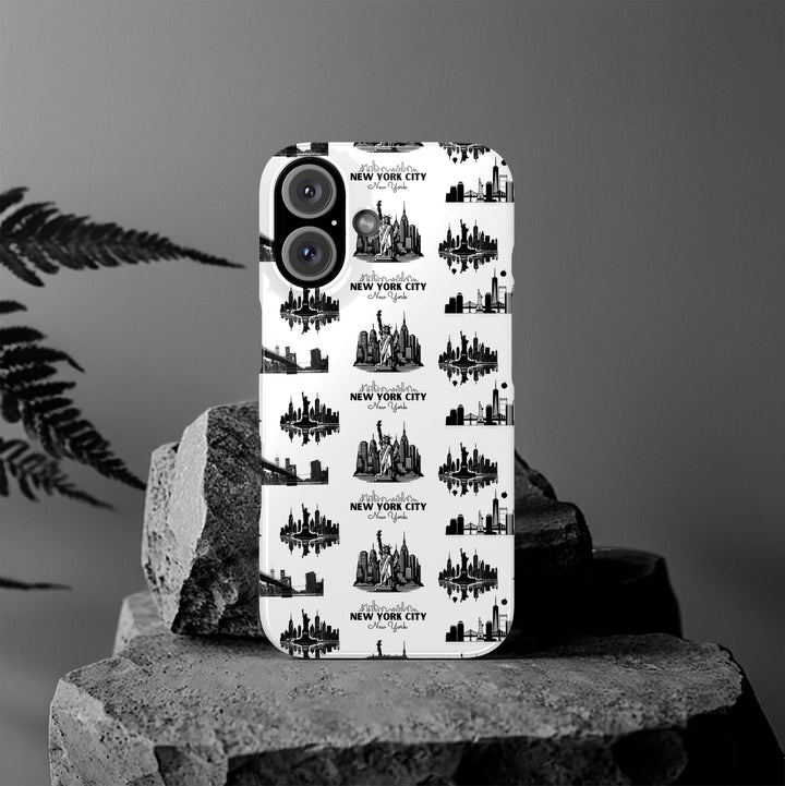 Slim New York Skyline Collage Coquette Gift for Her Cute Phone Cases for Iphone 16 Pro Max | iPhone 15 Case | iPhone 15 Pro Max Case, Iphone 14, Iphone 14 Pro Max, Iphone 13 12 11 8 7 - Studio40ParkLane