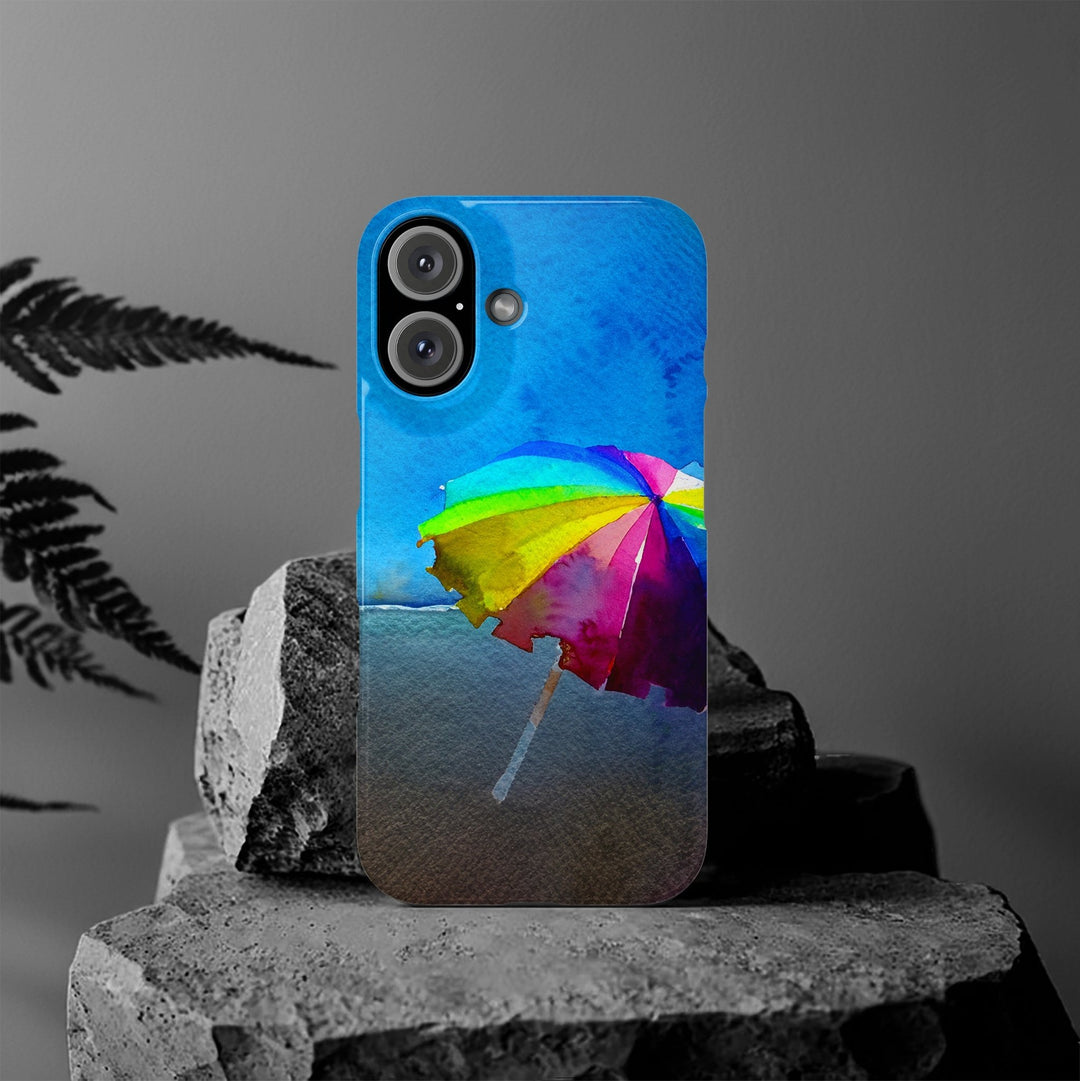 Slim Cute Phone Cases for Iphone - | iPhone 15 Case | iPhone 15 Pro Max Case, Iphone 14 Case, Iphone 14 Pro Max, Iphone 13, Summer Beach Umbrella - Studio40ParkLane