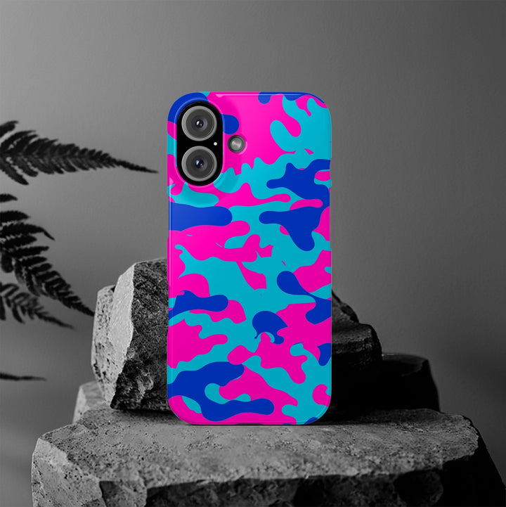 Slim Cute Phone Cases for Iphone - | iPhone 15 Case | iPhone 15 Pro Max Case, Iphone 14 Case, Iphone 14 Pro Max, Iphone 13, Blue Pink Camouflage - Studio40ParkLane