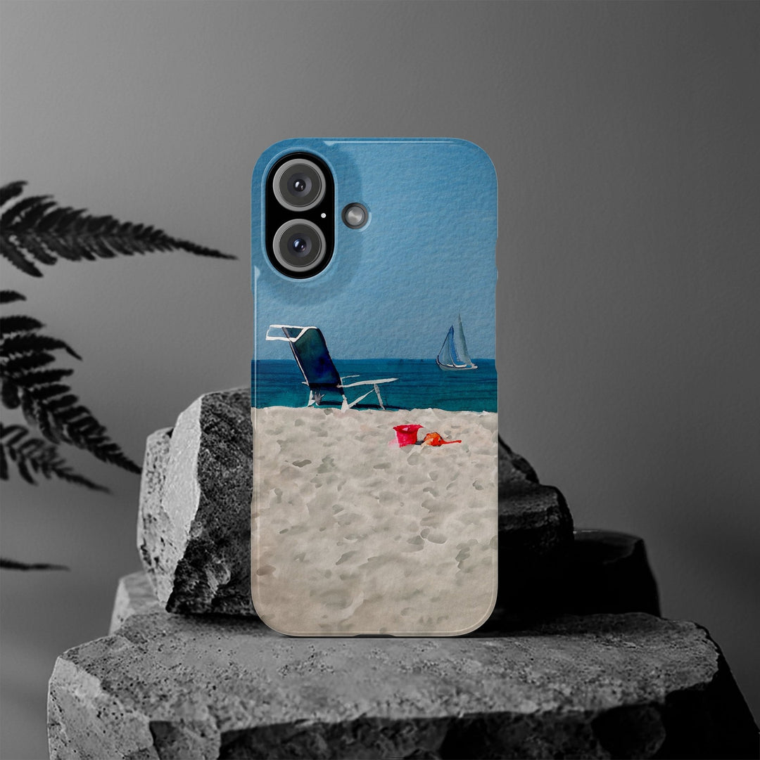 Slim Cute Phone Cases for Iphone - | iPhone 15 Case | iPhone 15 Pro Max Case, Iphone 14 Case, Iphone 14 Pro Max, Iphone 13, Summer Beach Chair Watercolor - Studio40ParkLane