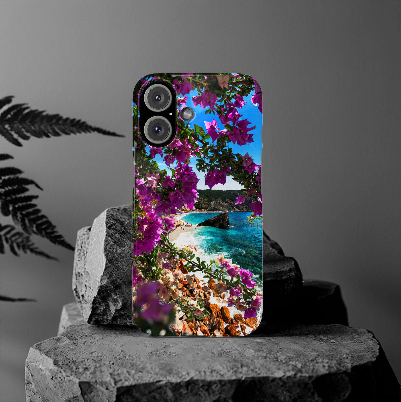 Bougainvillea Sea View Slim Cute Phone Cases for Iphone  | iPhone 15 Case | iPhone 15 Pro Max Case, Iphone 14, Iphone 14 Pro Max, Iphone 13