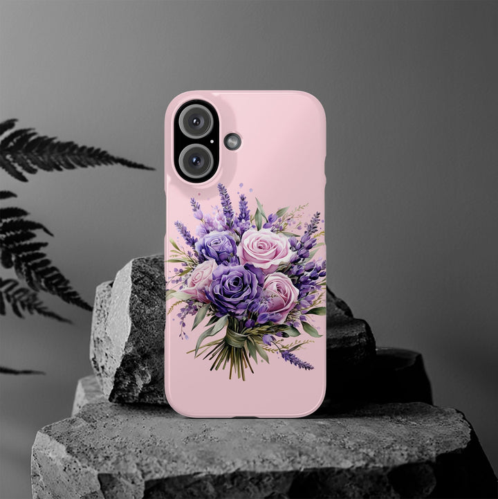 Slim Lavender Bouquet Flowers Cute Phone Cases for Iphone 16 Pro Max | iPhone 15 Case | iPhone 15 Pro Max Case, Iphone 14, Iphone 14 Pro Max, Iphone 13 12 11 8 7 - Studio40ParkLane