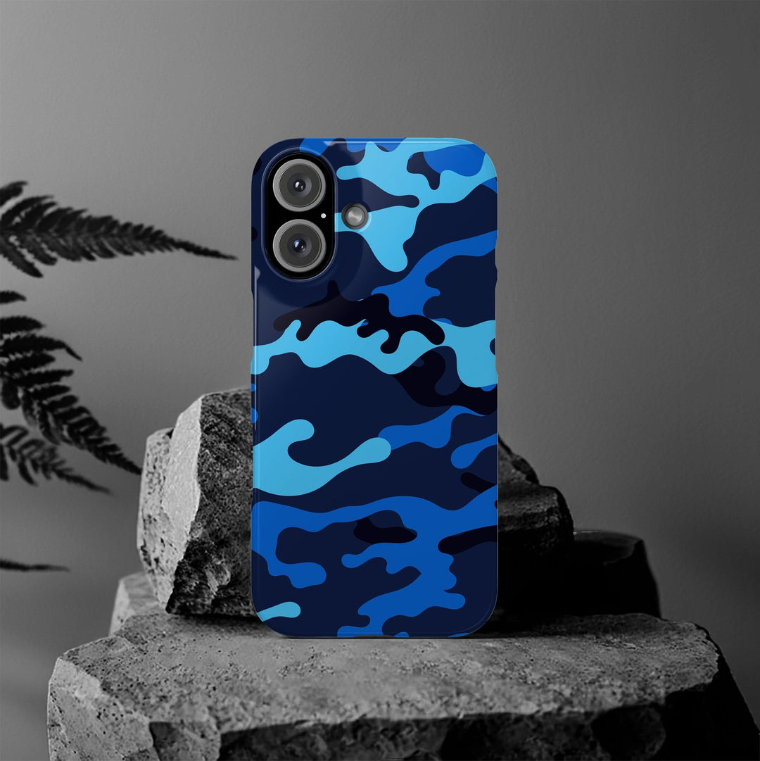 Slim Cute Phone Cases for Iphone - | iPhone 15 Case | iPhone 15 Pro Max Case, Iphone 14 Case, Iphone 14 Pro Max, Iphone 13, Blue Camouflage - Studio40ParkLane