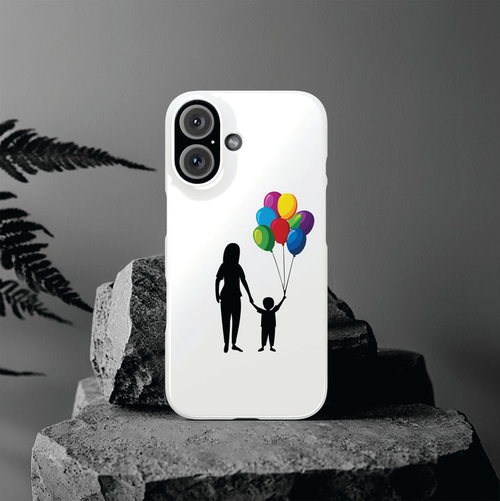 Slim Mother Child Balloons Gift for Her Cute Phone Cases for Iphone 16 Pro Max | iPhone 15 Case | iPhone 15 Pro Max Case, Iphone 14, 13, 12, 11, 10, 8, 7 - Studio40ParkLane