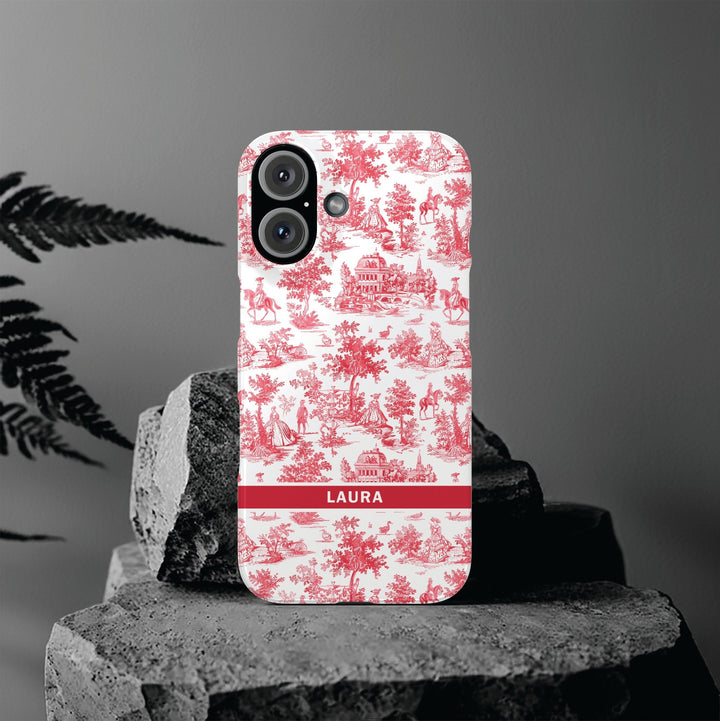 Slim French Toile Personalized Initial Custom Gift for Her Cute Phone Cases for Iphone 16 Pro Max | iPhone 15 Case | iPhone 15 Pro Max Case, Iphone 14, 13, 12, 11, 10, 8, 7 - Studio40ParkLane