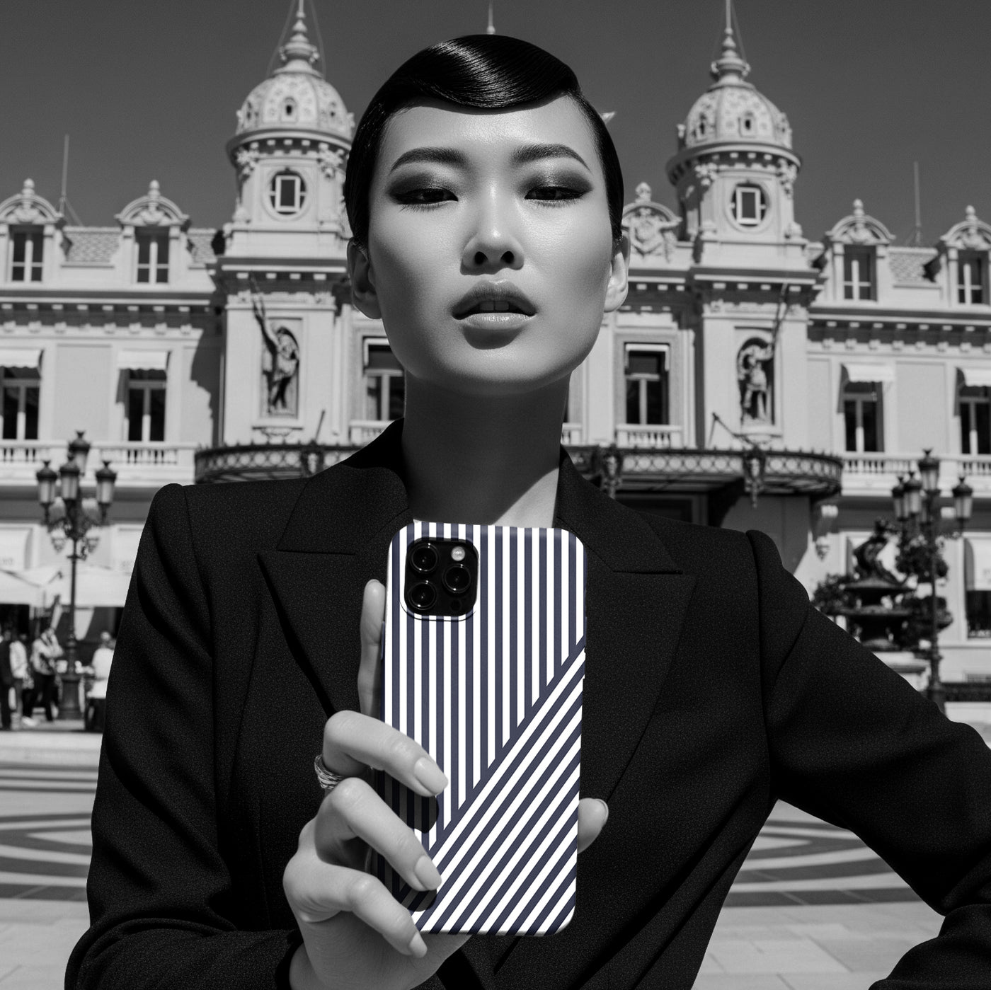 Aesthetic Black White Stripes Cute Phone Case Sleek Snap - For iPhone 17 Pro Max iPhone 16 Pro iPhone 15 Iphone 14 Plus 13 Pro 12 11 10 Gift - Studio40ParkLane