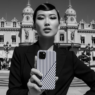 Aesthetic Black White Stripes Cute Phone Case Sleek Snap - For iPhone 17 Pro Max iPhone 16 Pro iPhone 15 Iphone 14 Plus 13 Pro 12 11 10 Gift - Studio40ParkLane