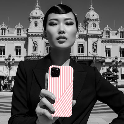 Aesthetic Sweet Pink Stripes Cute Phone Case Sleek Snap - For iPhone 17 Pro Max iPhone 16 Pro iPhone 15 Iphone 14 Plus 13 Pro 12 11 10 Gift - Studio40ParkLane