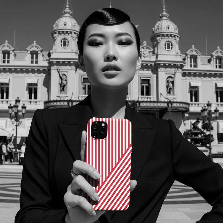 Aesthetic Winterberry Red Stripes Cute Phone Case Sleek Snap - For iPhone 17 Pro Max iPhone 16 Pro iPhone 15 Iphone 14 Plus 13 Pro 12 11 10 Gift - Studio40ParkLane