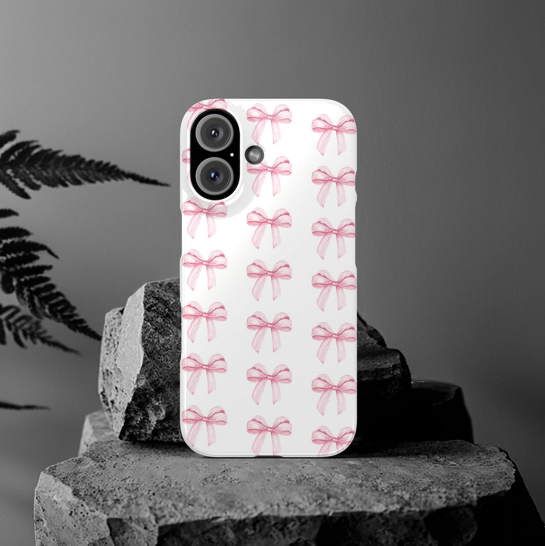 Slim Pink Bows Cute Phone Cases for Iphone 16 Pro Max | iPhone 15 Case | iPhone 15 Pro Max Case, Iphone 14, Iphone 14 Pro Max, Iphone 13 12 11 8 7 - Studio40ParkLane