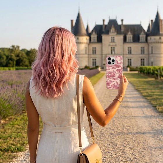 French Toile Tough Cute Phone Case - For Apple iPhone 17, 16 Pro Max, 15 Pro Max, 14 Plus 13 Pro 12, Samsung Galaxy S26, S25, S24 Plus Ultra