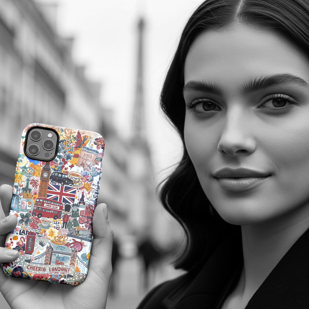 London England Coquette Collage Tough Premium Phone Case - For iPhone 17 Pro Max iPhone 16 Pro iPhone 15 Iphone 14 Plus 13 Pro 12 11 10 XR - Studio40ParkLane