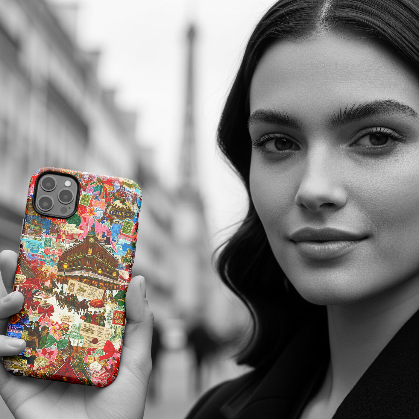 Aesthetic Tough London Coquette Collage Premium Phone Case - For iPhone 17 Pro Max iPhone 16 Pro iPhone 15 Iphone 14 Plus 13 Pro 12 11 10 XR - Studio40ParkLane