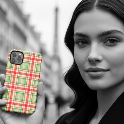Aesthetic Tough Red Green Checkered Premium Phone Case - For iPhone 17 Pro Max iPhone 16 Pro iPhone 15 Iphone 14 Plus 13 Pro 12 11 10 XR XS - Studio40ParkLane