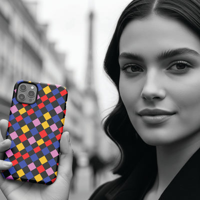 Aesthetic Tough Colorful Checkerboard Phone Case Premium - For iPhone 17 Pro Max iPhone 16 Pro iPhone 15 Iphone 14 Plus 13 Pro 12 11 10 XR - Studio40ParkLane