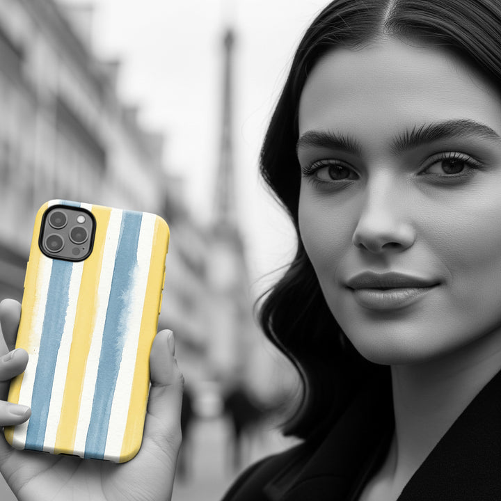 Tough Cute Yellow Stripes Phone Case, for IPhone 17 Pro Max | Iphone 17 Air, Iphone 16, IPhone 15, 14 13 12, Samsung Galaxy S26, S25, S24, S23 - Studio40ParkLane