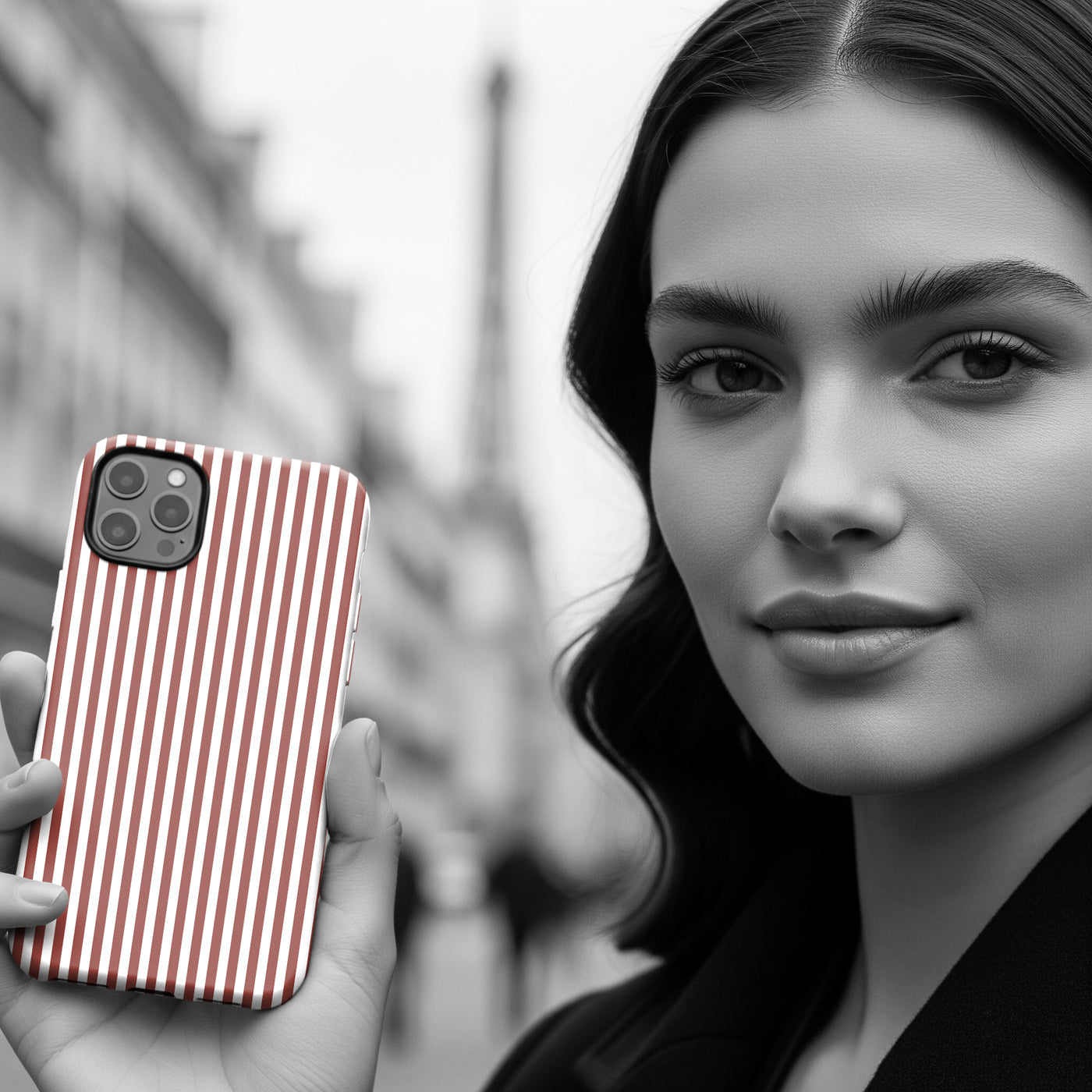 Tough Premium Red Stripes Phone Case Gift for Her - For Apple iPhone 16 Pro Max 16e iPhone 15 Pro iPhone Iphone 14 Plus 13 Pro 12 SE XR - Studio40ParkLane