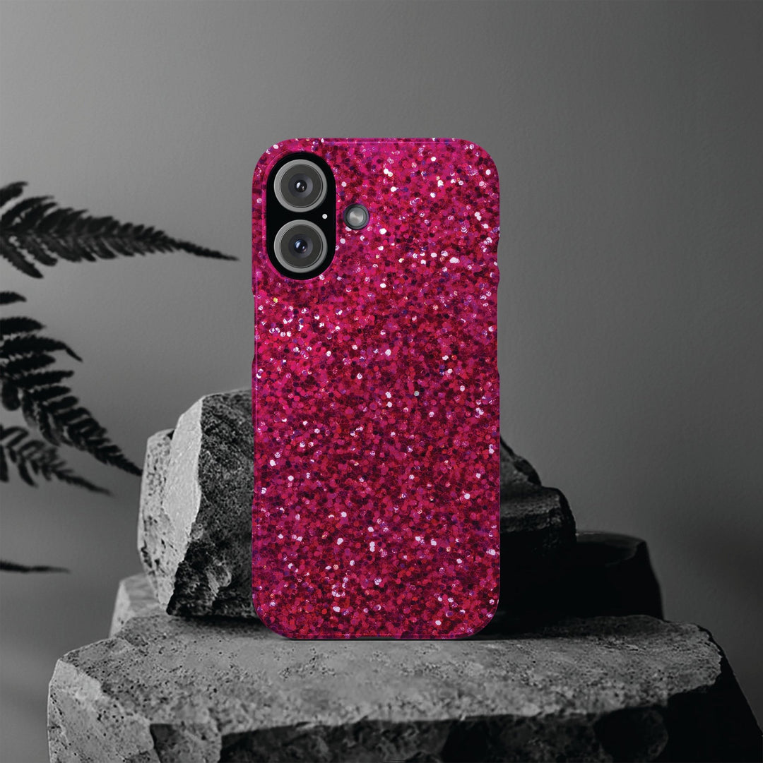 Slim Muted Pink Faux Play on Glitter Effect Cute Phone Cases for Iphone 16 Pro Max | iPhone 15 Case | iPhone 15 Pro Max Case, Iphone 14, Iphone 14 Pro Max, Iphone 13 12 11 8 7 - Studio40ParkLane