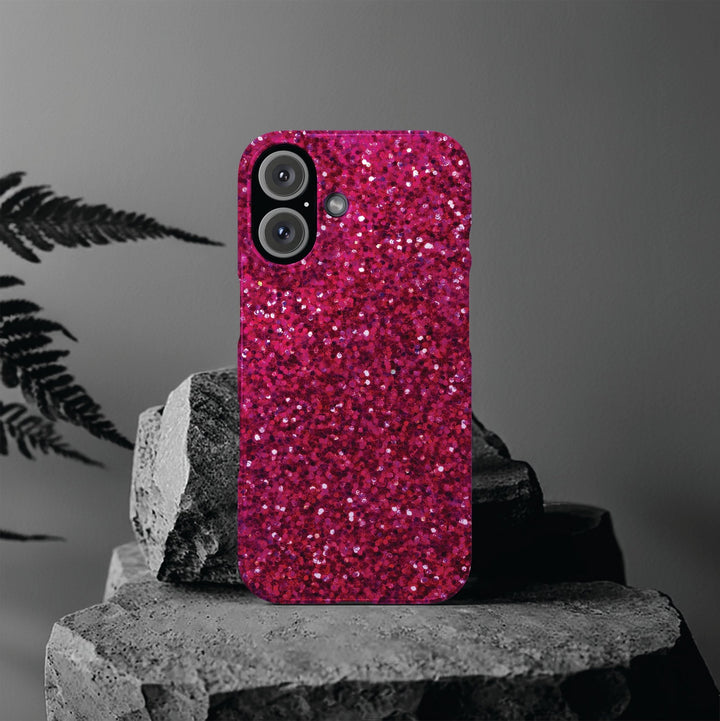 Slim Muted Pink Faux Play on Glitter Effect Cute Phone Cases for Iphone 16 Pro Max | iPhone 15 Case | iPhone 15 Pro Max Case, Iphone 14, Iphone 14 Pro Max, Iphone 13 12 11 8 7 - Studio40ParkLane