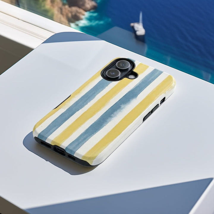 Tough Cute Yellow Stripes Phone Case, for IPhone 17 Pro Max | Iphone 17 Air, Iphone 16, IPhone 15, 14 13 12, Samsung Galaxy S26, S25, S24, S23 - Studio40ParkLane