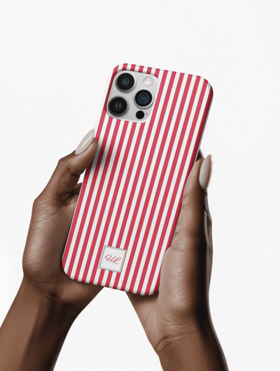 Slim Custom Personalized Winterberry Red Striped Phone Case for Iphone 17 - | iPhone 16 Pro Max Case | iPhone 15 Case Iphone 14 13 12 11 10 9 8 - Studio40ParkLane