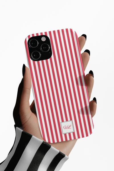 Slim Custom Personalized Winterberry Red Striped Phone Case for Iphone 17 - | iPhone 16 Pro Max Case | iPhone 15 Case Iphone 14 13 12 11 10 9 8 - Studio40ParkLane