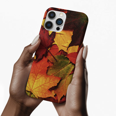 Colorful Fall Leaves Tough Premium Phone Case Gift for Her - For Apple iPhone 16 Pro Max 16e iPhone 15 Pro iPhone Iphone 14 Plus 13 Pro 12 - Studio40ParkLane