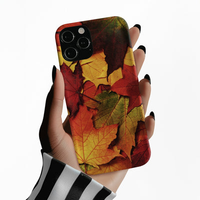 Colorful Fall Leaves Tough Premium Phone Case Gift for Her - For Apple iPhone 16 Pro Max 16e iPhone 15 Pro iPhone Iphone 14 Plus 13 Pro 12 - Studio40ParkLane