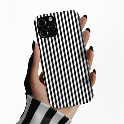 Slim Black White Striped Cute Phone Case for Iphone 16 - | iPhone 15 Pro Max Case | iPhone 14 Case Iphone 13 12 11 10 9 8 7 Gift for Her - Studio40ParkLane