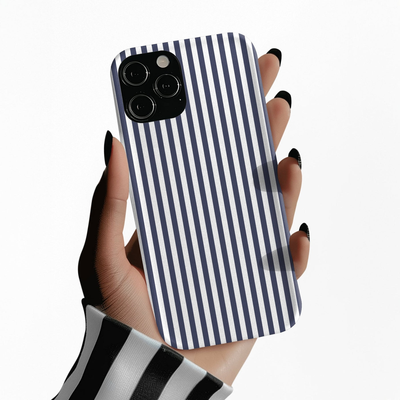 Slim Navy Blue Striped Cute Phone Case for Iphone 16 - | iPhone 15 Pro Max Case | iPhone 14 Case Iphone 13 12 11 10 9 8 7 XS X Gift for Her - Studio40ParkLane