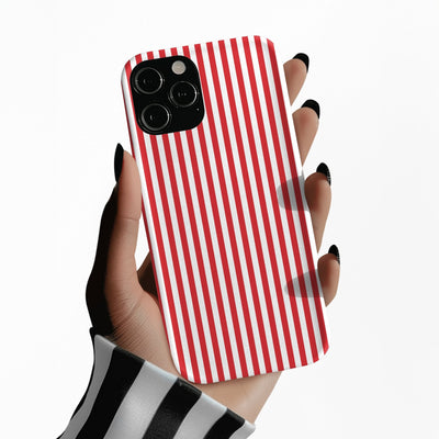 Slim Full Red Striped Cute Phone Case for Iphone 16 - | iPhone 15 Pro Max Case | iPhone 14 Case Iphone 13 12 11 10 9 8 7 XS X Gift for Her - Studio40ParkLane