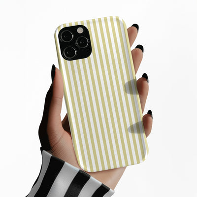 Slim Soft Yellow Striped Cute Phone Case for Iphone 16 - | iPhone 15 Pro Max Case | iPhone 14 Case Iphone 13 12 11 10 9 8 7 XS Gift for Her - Studio40ParkLane