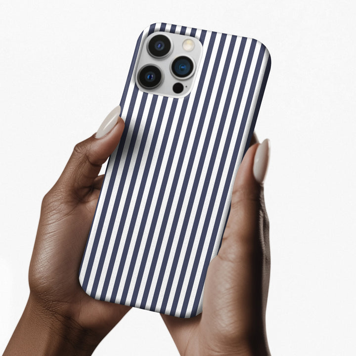 Slim Navy Blue Striped Cute Phone Case for Iphone 16 - | iPhone 15 Pro Max Case | iPhone 14 Case Iphone 13 12 11 10 9 8 7 XS X Gift for Her - Studio40ParkLane